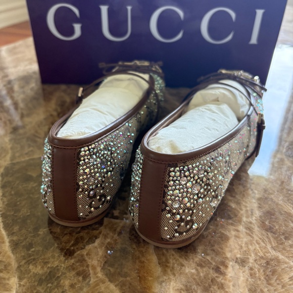Authentic Gucci GG Crystal Ballet Flats - Picture 4 of 5